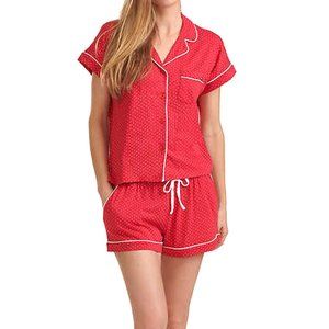 Tommy Hilfiger Printed Shirt & Shorts 2-Piece Pajama Set Red Large L NEW $85